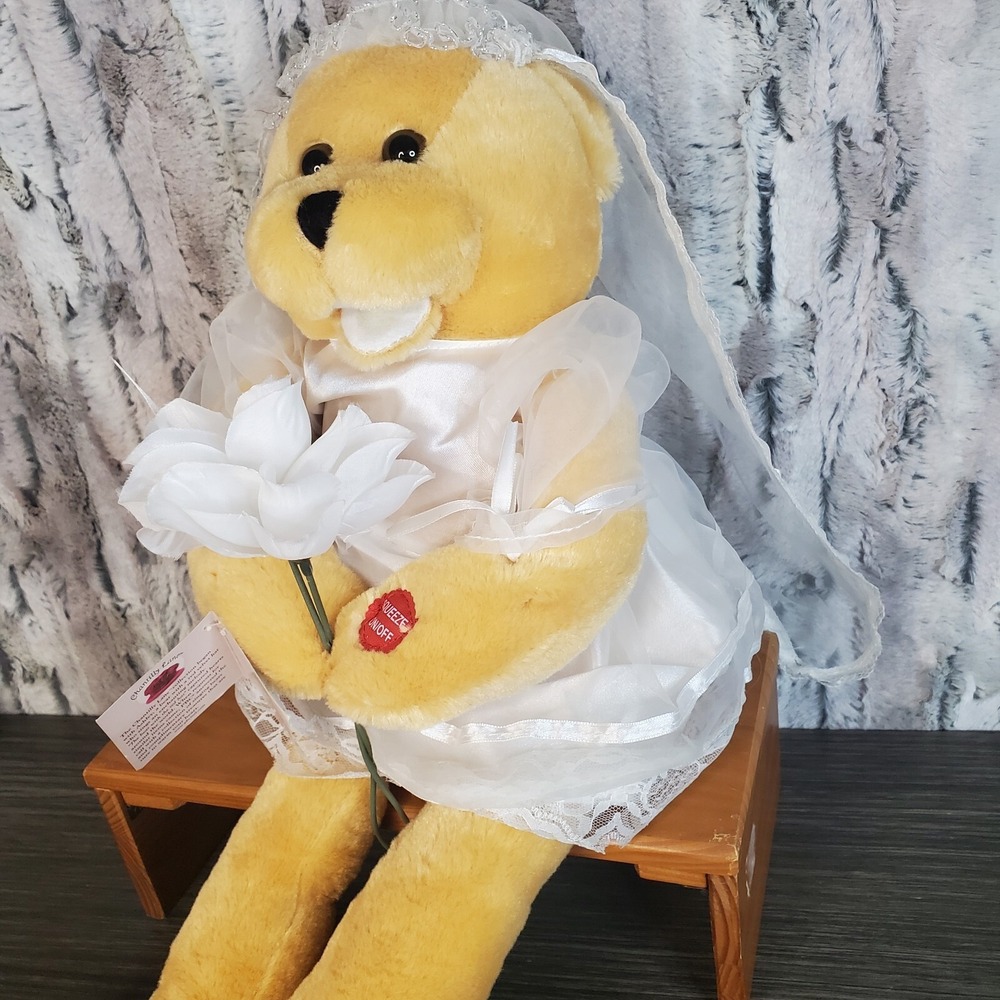 PBC International Bride Bear Singing Plush Doll Sings Going To The Chapel VIDEO